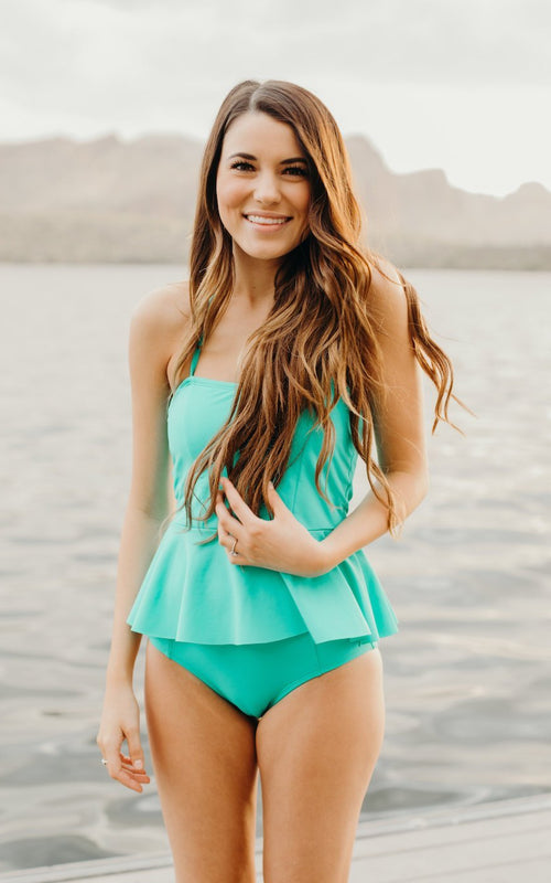 Mint Classic Peplum Tankini Top