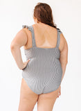 Black Seersucker One-Piece