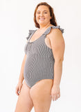 Black Seersucker One-Piece