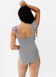Black Seersucker One-Piece
