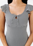 Black Seersucker One-Piece