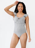 Black Seersucker One-Piece
