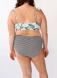 Black Seersucker High-Waist Bottom