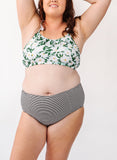 Black Seersucker High-Waist Bottom