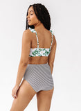 Black Seersucker High-Waist Bottom