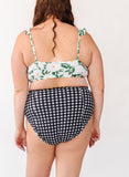 Black Gingham High-Waist Bottom
