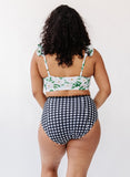 Black Gingham High-Waist Bottom