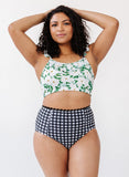 Black Gingham High-Waist Bottom