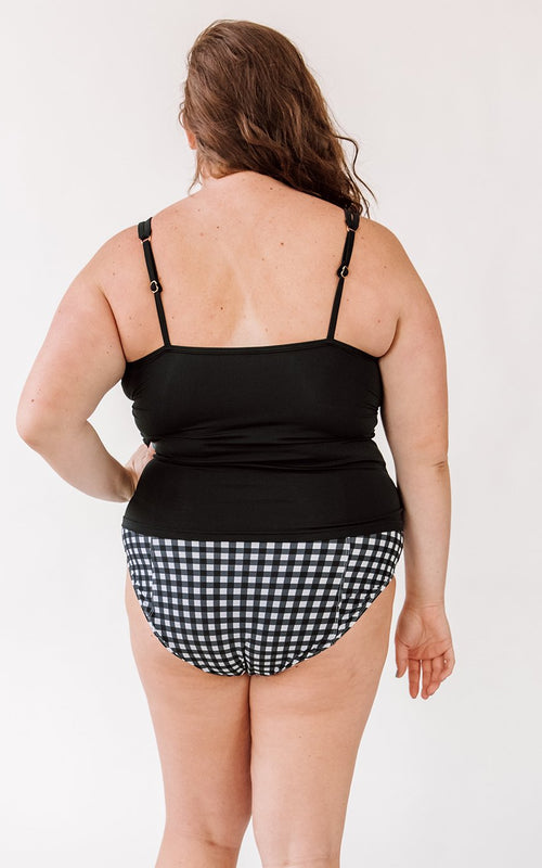 Black Mesh Tankini Top