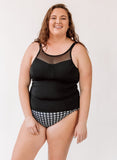 Black Mesh Tankini Top