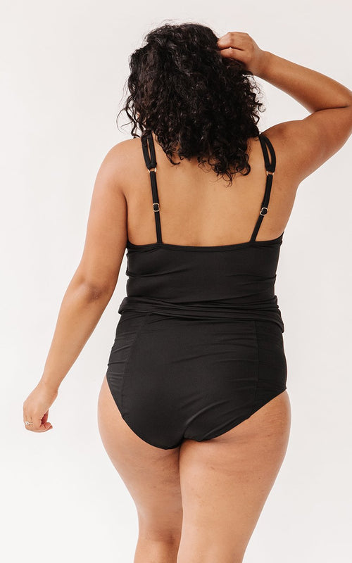 Black Mesh Tankini Top