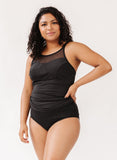 Black Mesh Tankini Top