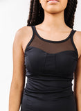 Black Mesh Tankini Top