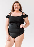Black Off-Shoulder Tankini Top