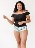 Black Off-Shoulder Tankini Top