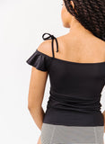 Black Off-Shoulder Tankini Top