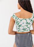 Blossoms Cap Sleeve Crop