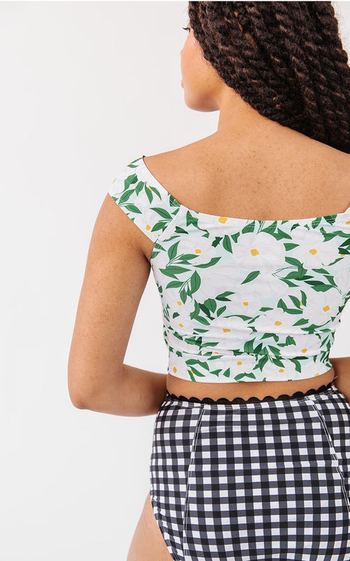 Blossoms Cap Sleeve Crop