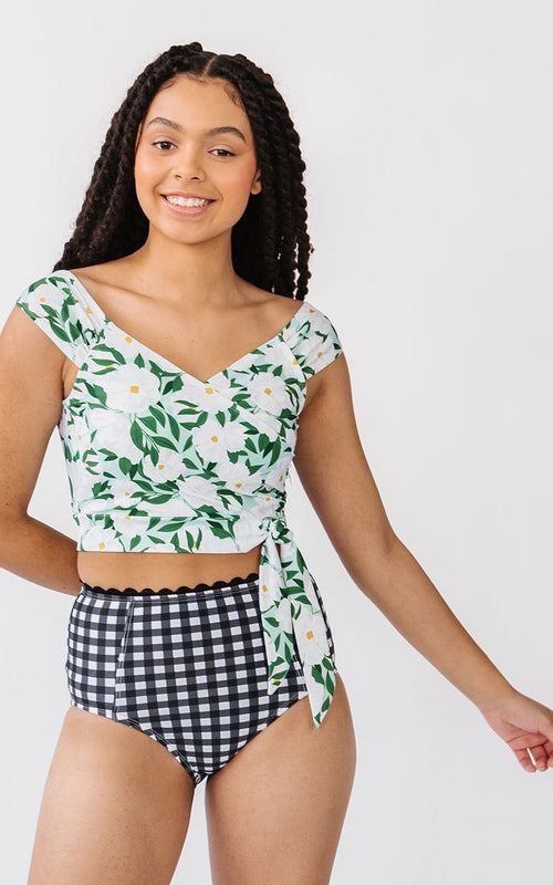 Blossoms Cap Sleeve Crop