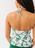 Blossoms High-Neck Peplum