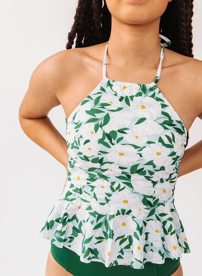 Blossoms High-Neck Peplum - XXS