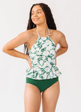 Blossoms High-Neck Peplum