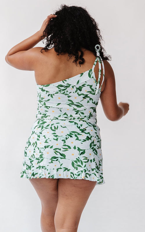 Blossoms One-Shoulder Tankini Top