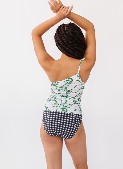 Blossoms One-Shoulder Tankini Top - XXS