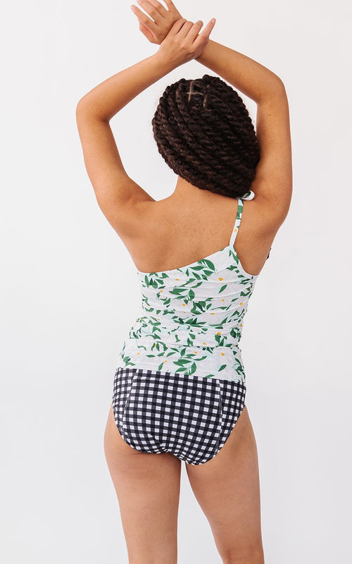 Blossoms One-Shoulder Tankini Top