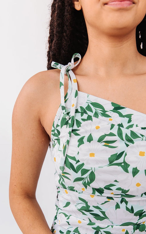 Blossoms One-Shoulder Tankini Top