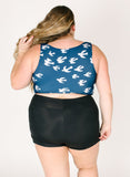 Birds Knotted Crop Top