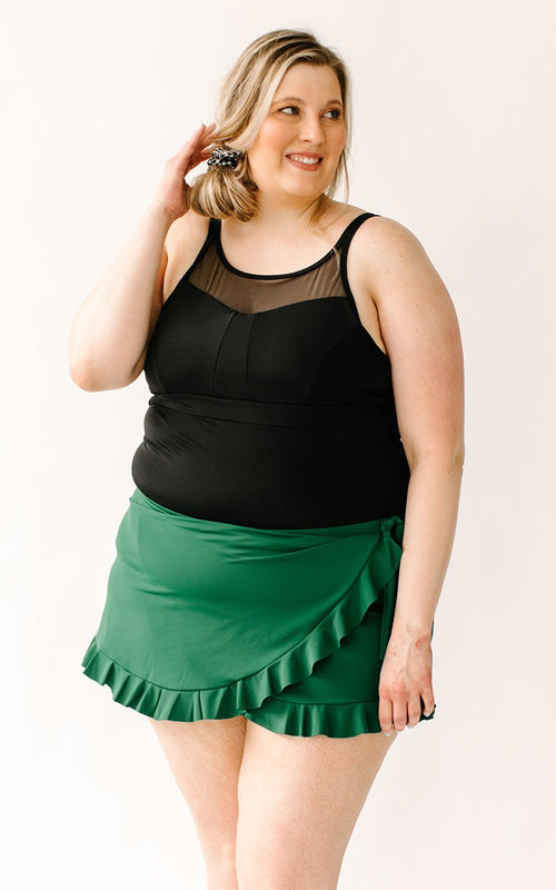 Black Mesh Tankini Top