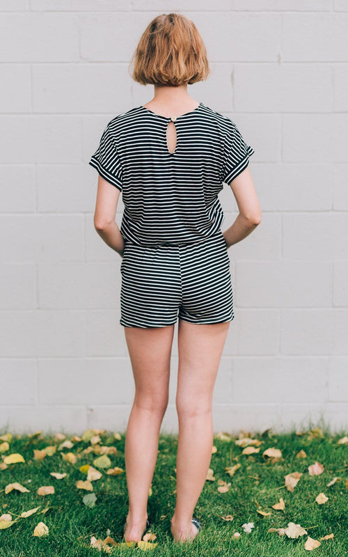 Black Stripe Romper
