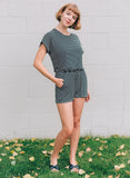 Black Stripe Romper