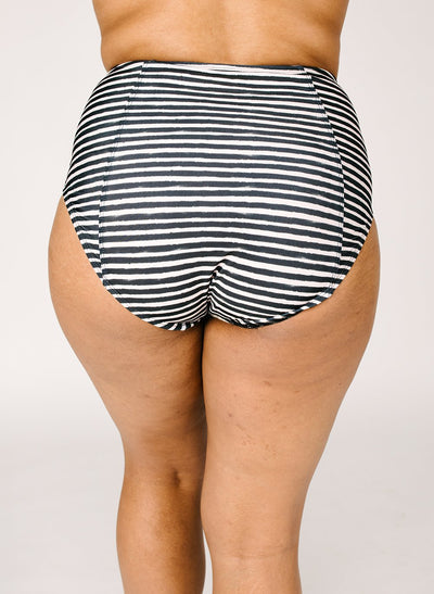 Black Stripe High-Waist Bottom - X-SMALL