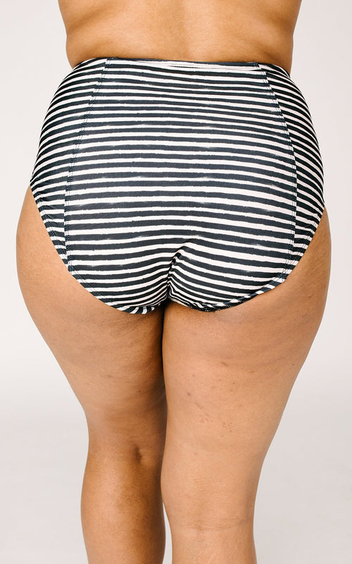 Black Stripe High-Waist Bottom