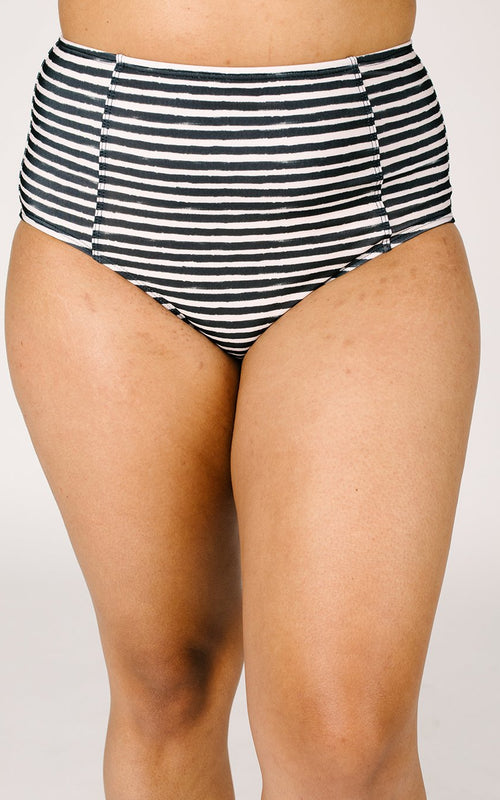 Black Stripe High-Waist Bottom