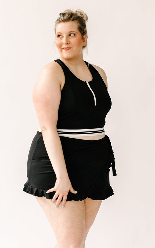 Black Ruffle Skirt w/ Bottoms