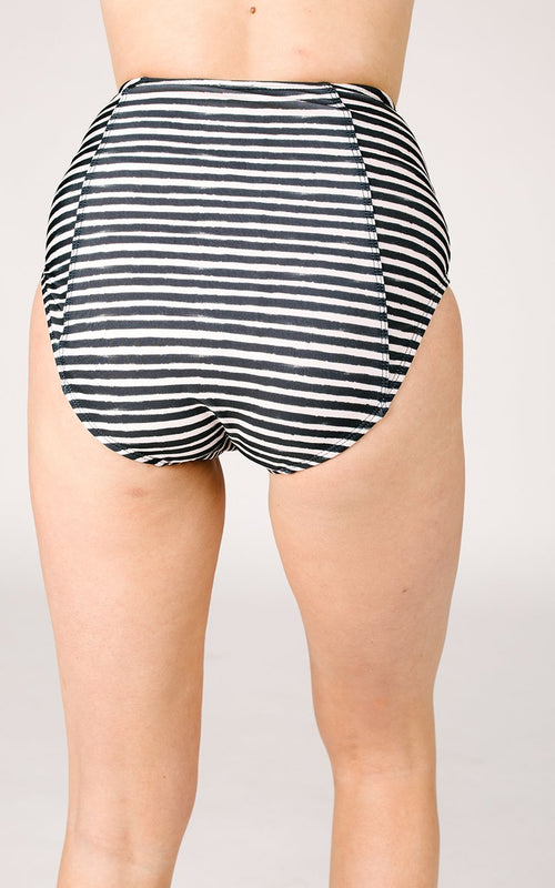 Black Stripe High-Waist Bottom