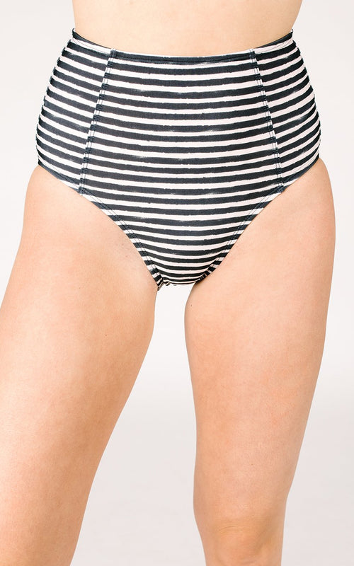 Black Stripe High-Waist Bottom