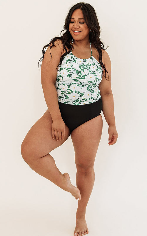 Blossoms Cinch-Neck Tankini