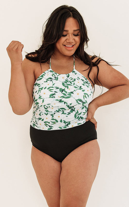 Blossoms Cinch-Neck Tankini