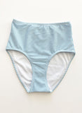 Blue Seersucker High-Waist Bottom