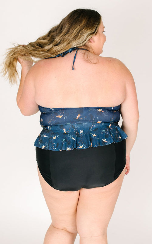 Botanical High-Neck Peplum