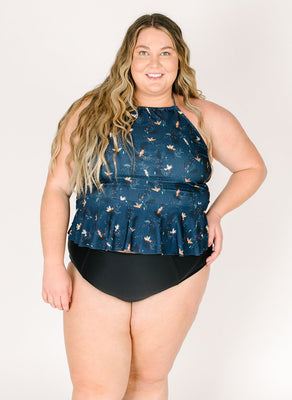 Botanical High-Neck Peplum