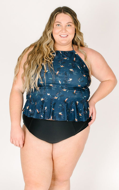 Botanical High-Neck Peplum