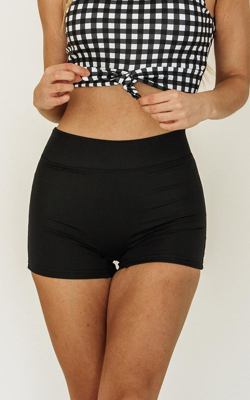Black Seamless High-Waist Boy Short