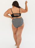 Black Gingham High-Waist Bottom