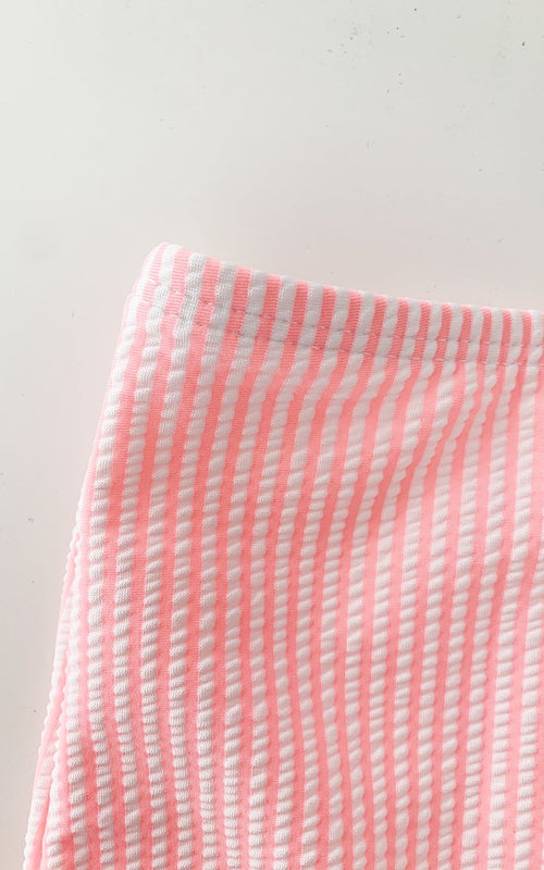 Coral Seersucker One-Piece