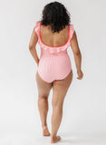Coral Seersucker One-Piece
